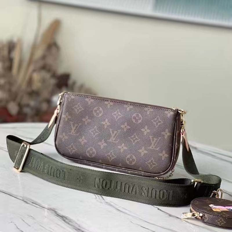 Louis Vuitton LV Unisex Multi Pochette Accessoires My LV World Tour Monogram Coated Canvas Clutch