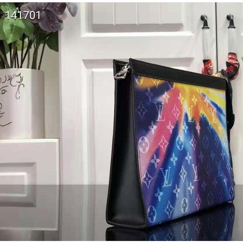 Louis Vuitton LV Unisex Pochette Voyage Pouch Monogram Sunset Coated Canvas Shoulder Bag