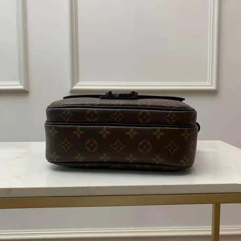 Louis Vuitton LV Unisex S Lock Messenger in Brown Monogram Macassar Coated Canvas Handbag