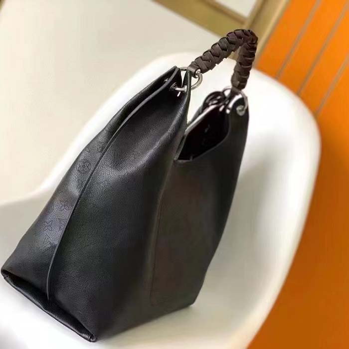 Louis Vuitton LV Women Carmel Hobo Bag Black Mahina Perforated Calf Leather