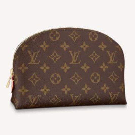 Louis Vuitton LV Women Cosmetic Pouch GM Coated Canvas Cowhide Leather Clutch