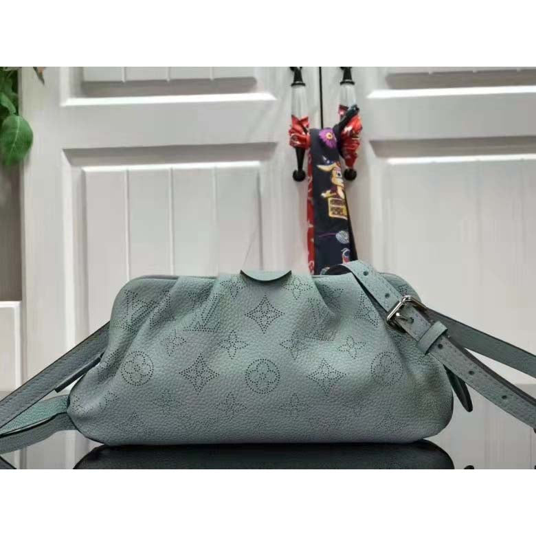 Louis Vuitton LV Women Scala Mini Pouch Green Mahina Perforated Calf Leather Clutch