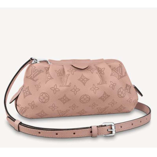 Louis Vuitton LV Women Scala Mini Pouch Magnolia Pink Mahina Perforated Calf Leather Clutch