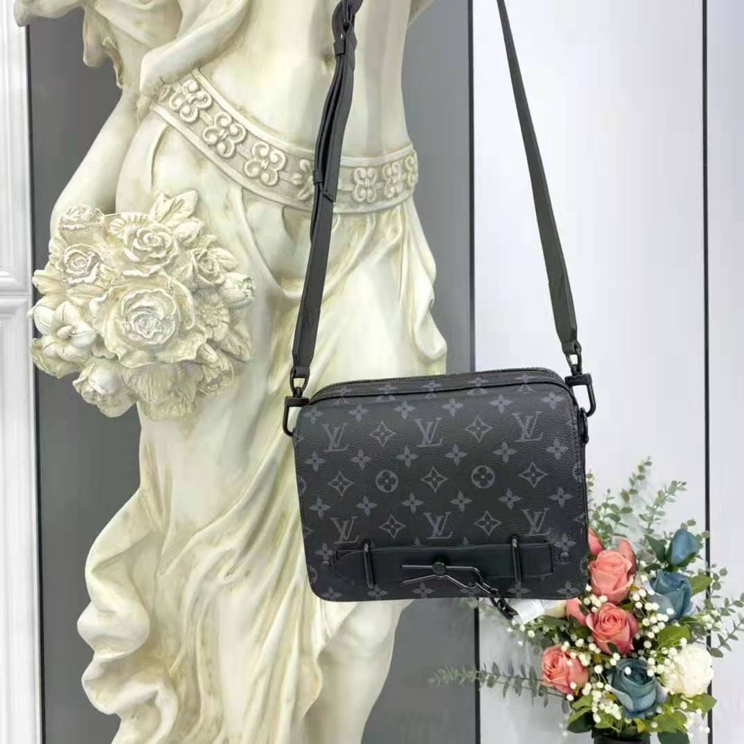 Louis Vuitton LV Women Steamer Messenger Monogram Eclipse Coated Canvas Handbag