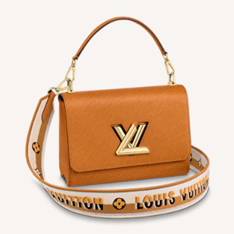 Louis Vuitton LV Women Twist MM Handback Honey Gold Epi Grained Cowhide Handbag
