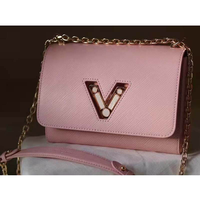 Louis Vuitton LV Women Twist PM Handback Rose Jasmin Epi Cowhide Leather Handbag