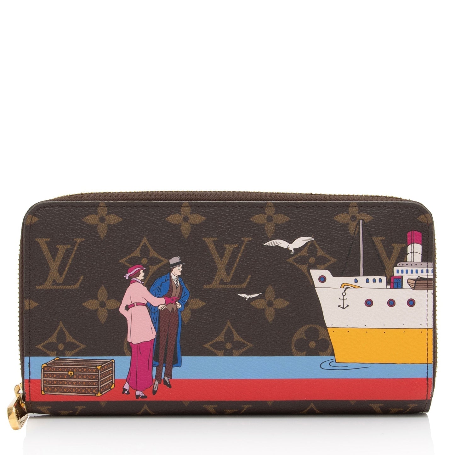 Louis Vuitton Limited Edition Monogram Canvas Animation Transatlantic Zippy Wallet (SHF-xi7jMF)