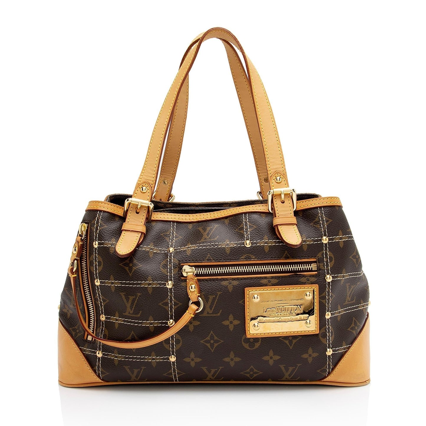 Louis Vuitton Limited Edition Monogram Canvas Riveting Satchel (SHF-mL6nuz)