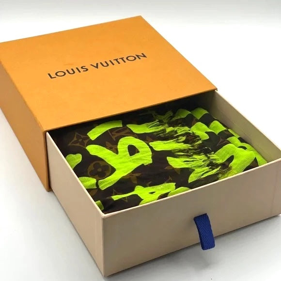 LOUIS VUITTON LIMITED EDITION VERT MONOGRAM GRAFFITI STEPHEN SPROUSE SCRAF
