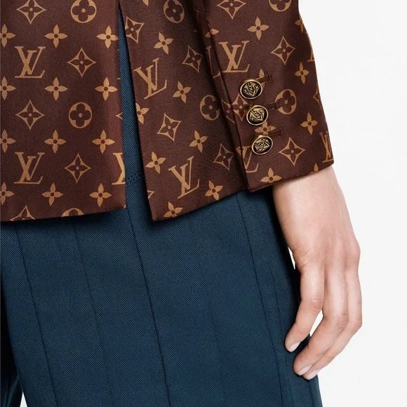 LOUIS VUITTON MONOGRAM SILK TWILL BLAZER