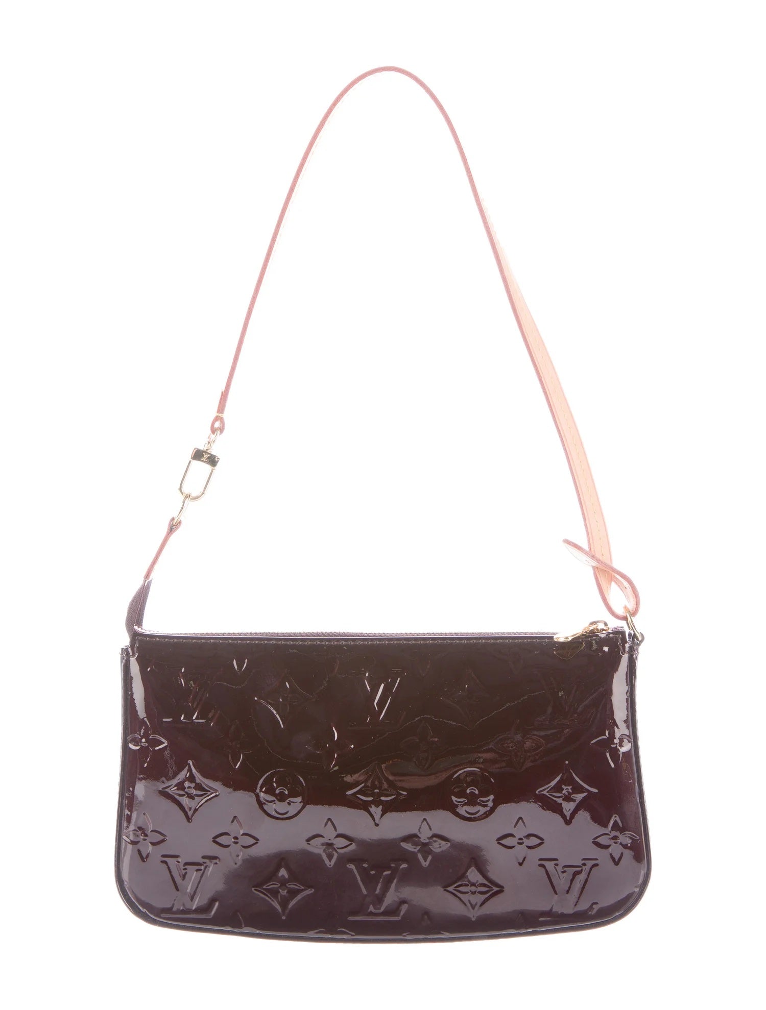 LOUIS VUITTON MONOGRAM VERNIS LEATHER POCHETTE AMARANTE