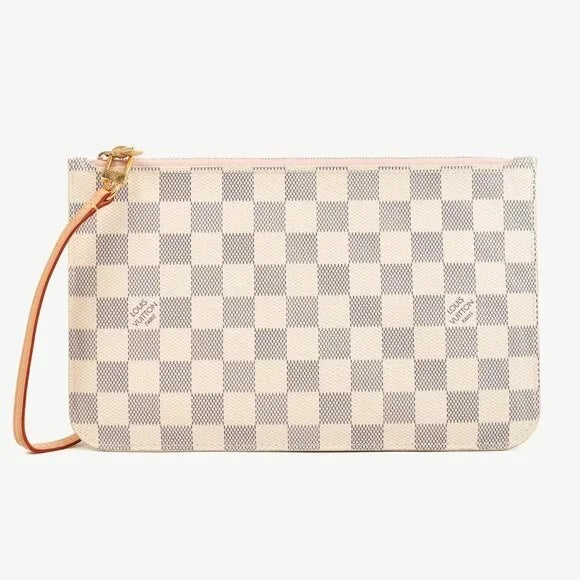 LOUIS VUITTON DAMIER AZUR NEVERFULL POCHETTE ROSE BALLERINE