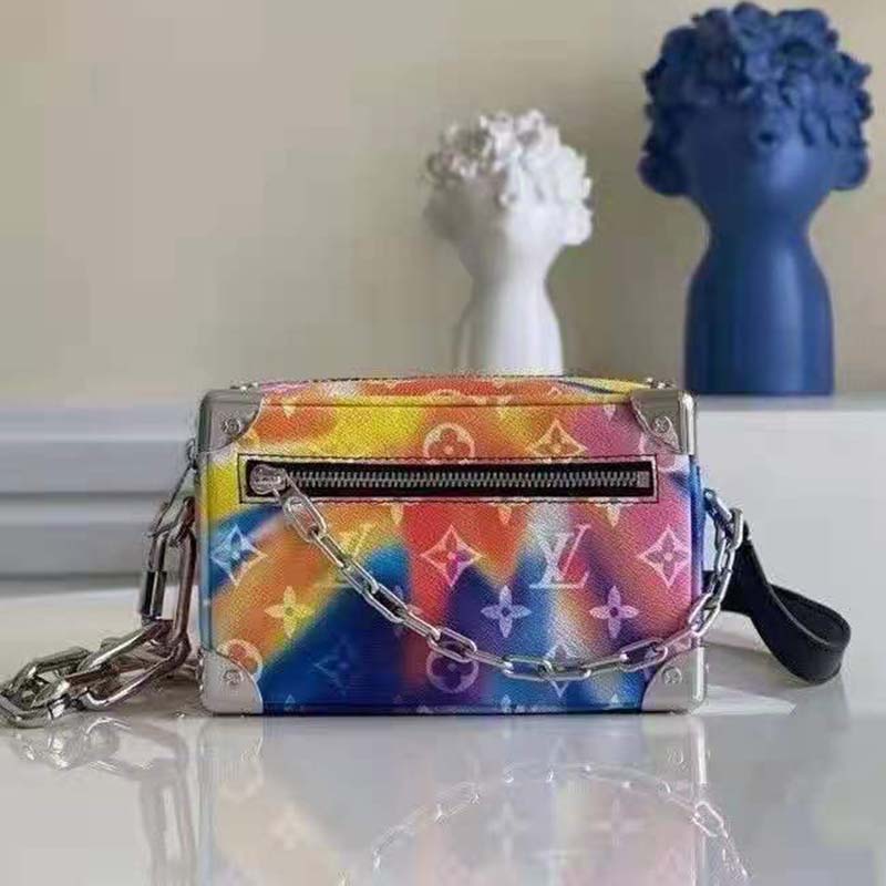 Louis Vuitton Unisex Mini Soft Trunk Monogram Sunset Coated Canvas Cowhide Leather Shoulder Bag
