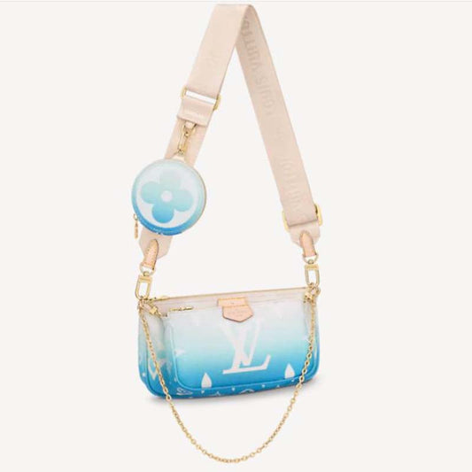 Louis Vuitton Unisex Multi Pochette Accessoires Blue Monogram Giant Coated Canvas Clutch