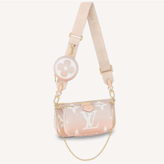 Louis Vuitton Unisex Multi Pochette Accessoires Pink Brume Gray Monogram Giant Coated Canvas Clutch