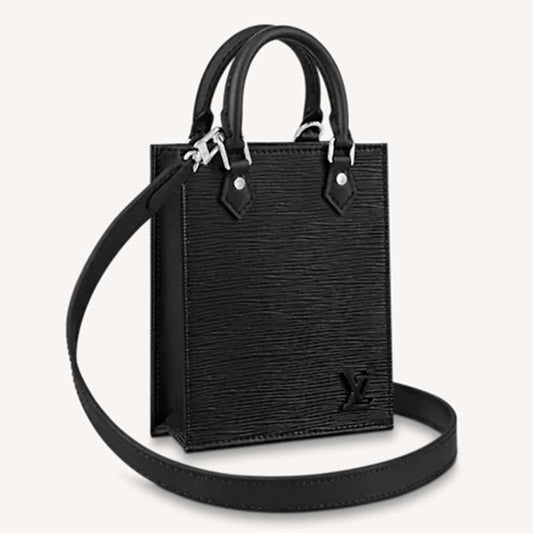 Louis Vuitton Unisex Petit Sac Plat Black Epi Cowhide Leather Handbag