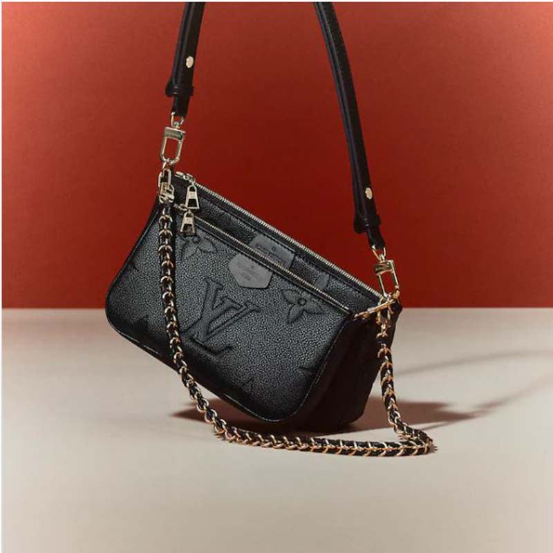 Louis Vuitton Women Multi Pochette Accessoires Embossed Supple Grained Cowhide Leather Clutch