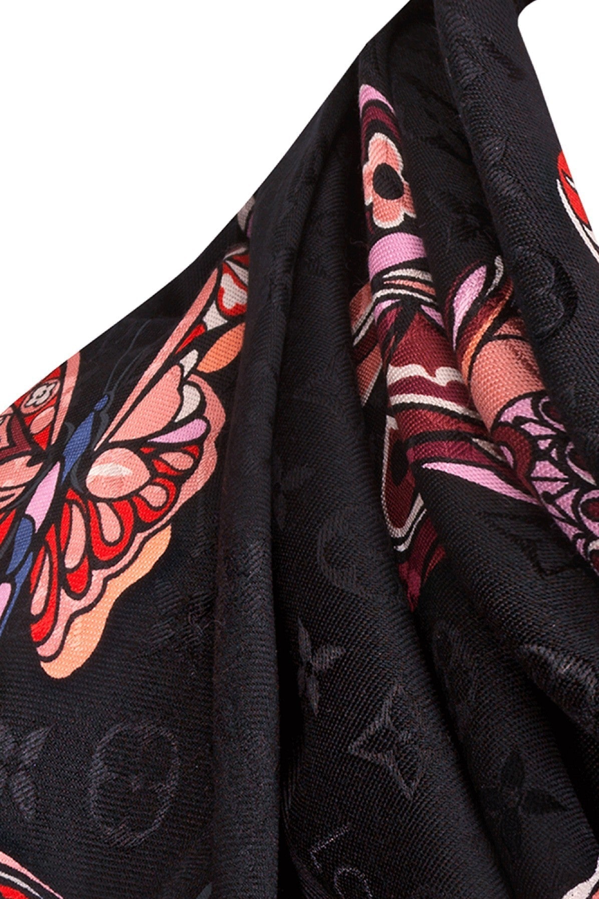 LOUIS VUITTON World Of Love Monogram Shawl Noir