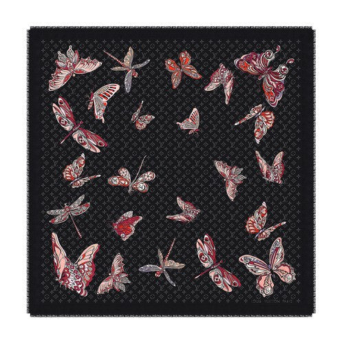 LOUIS VUITTON World Of Love Monogram Shawl Noir