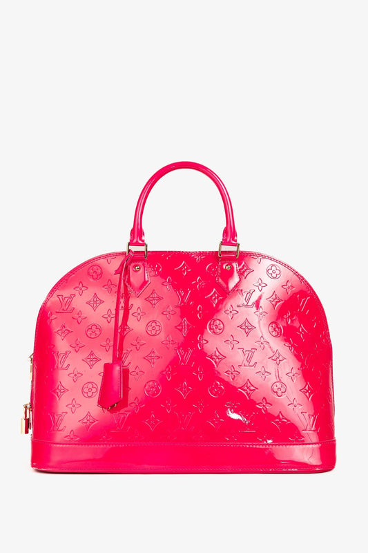 Louis Vuitton Alma GM Rose Pop Monogram Vernis Tote