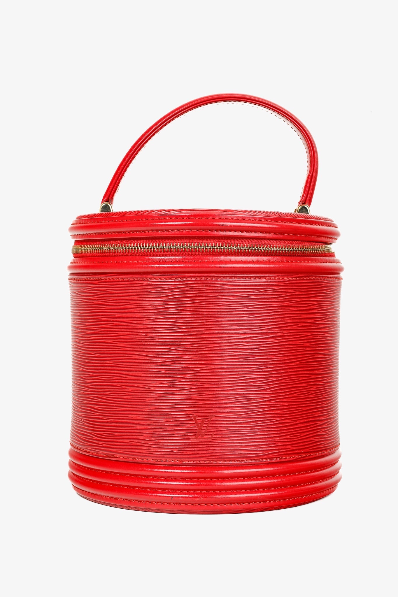 Louis Vuitton Epi Cannes Castilian Red Leather Round Handbag