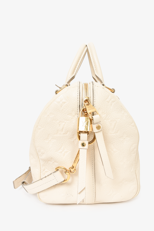 Louis Vuitton 2013 Cream Empreinte Leather Speedy 30 Crossbody