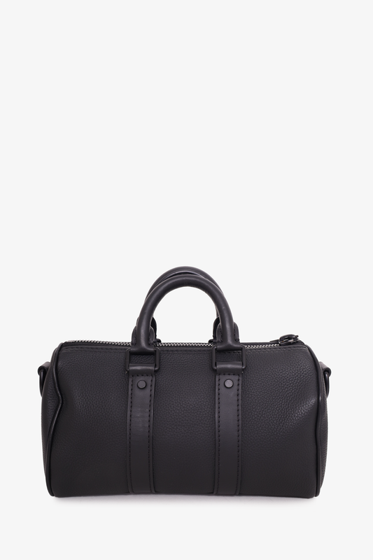 Louis Vuitton Black Grained Calfskin Aerogram Keepall X-Small Crossbody Bag