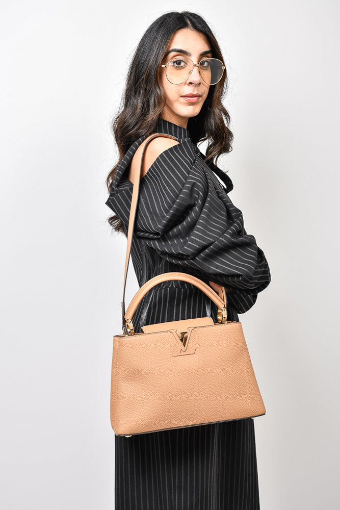 Louis Vuitton Camel Leather Capucines MM