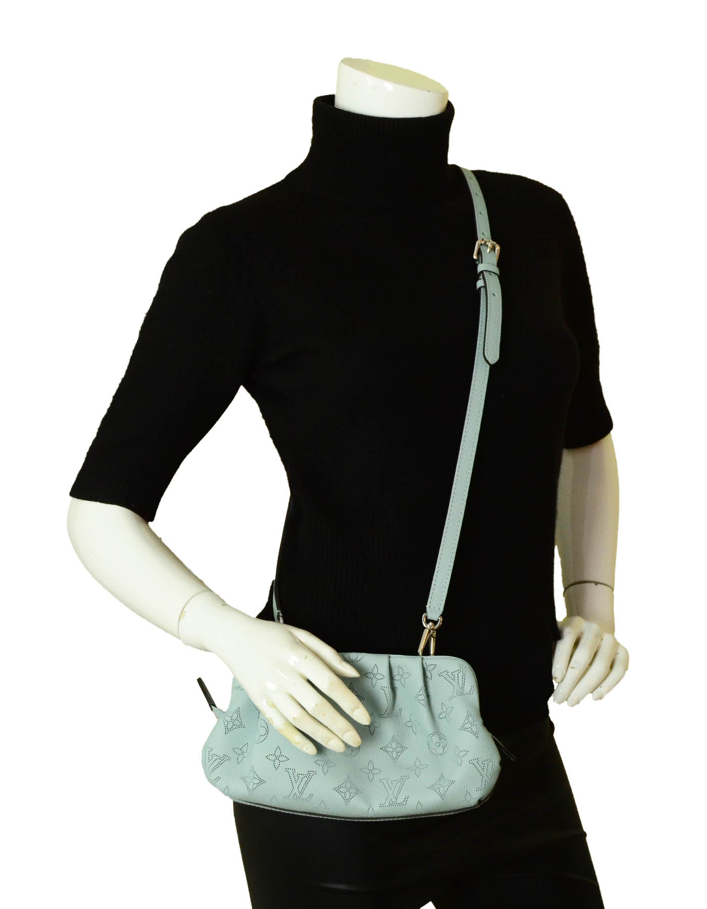 Louis Vuitton Vert Lagon Mahina Scala Mini Pouch Crossbody Bag
