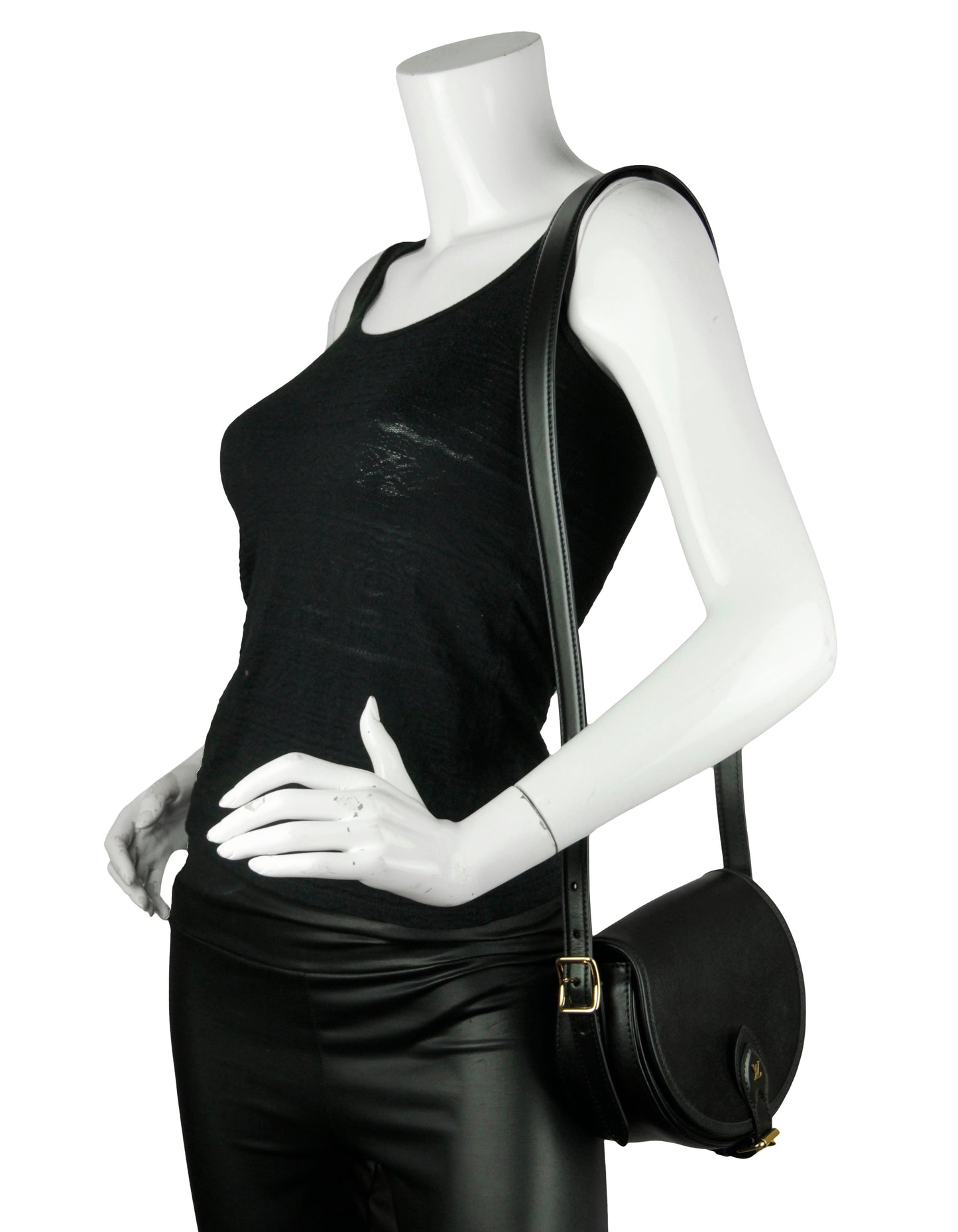 Louis Vuitton Black Leather Tambourin NM Crossbody Bag