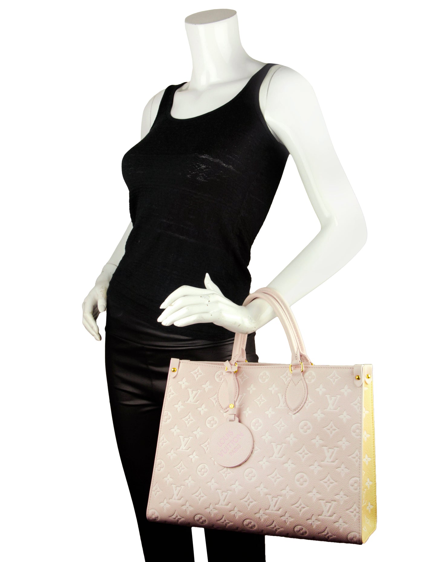 Louis Vuitton Pink/Yellow Empreinte Monogram Spring In The City Onthego MM Tote Bag