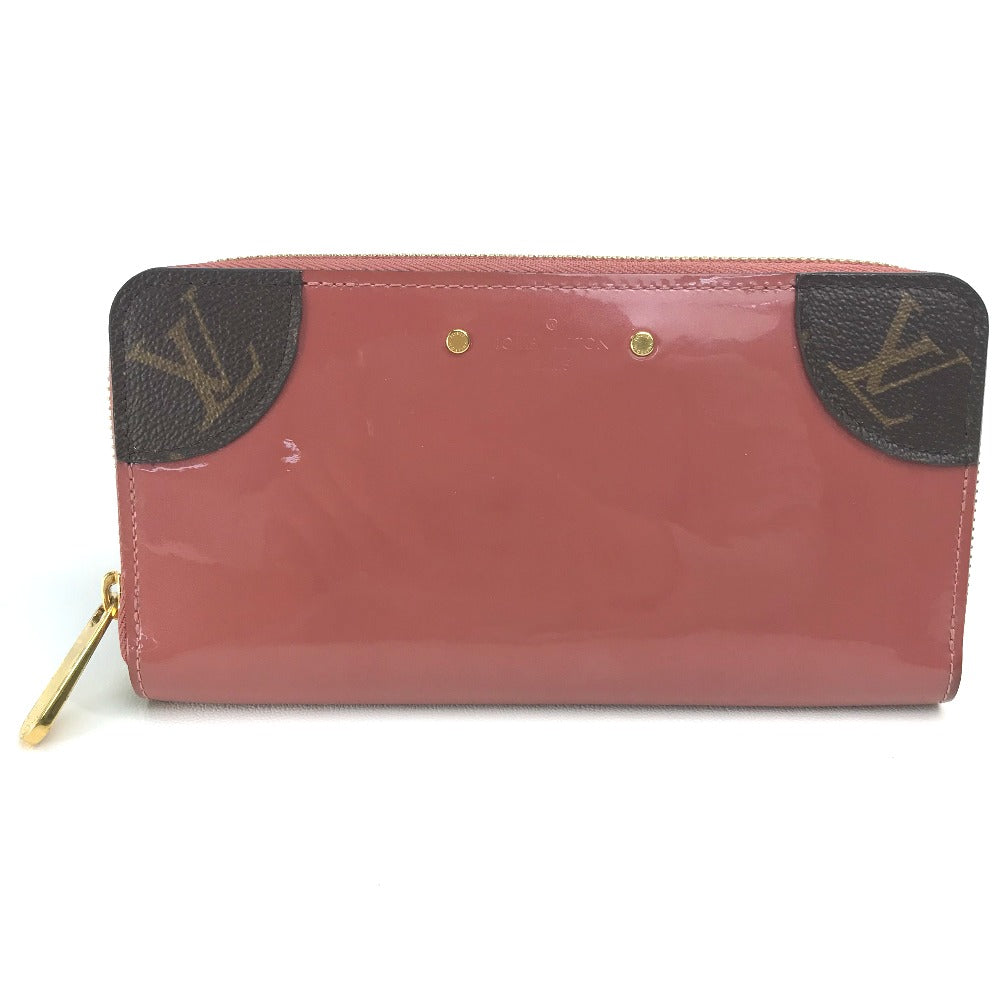 LOUIS VUITTON Long Wallet Purse âl62318 Patent leather / monogram canvas Pink beige type Monogram Zippy Venice Women