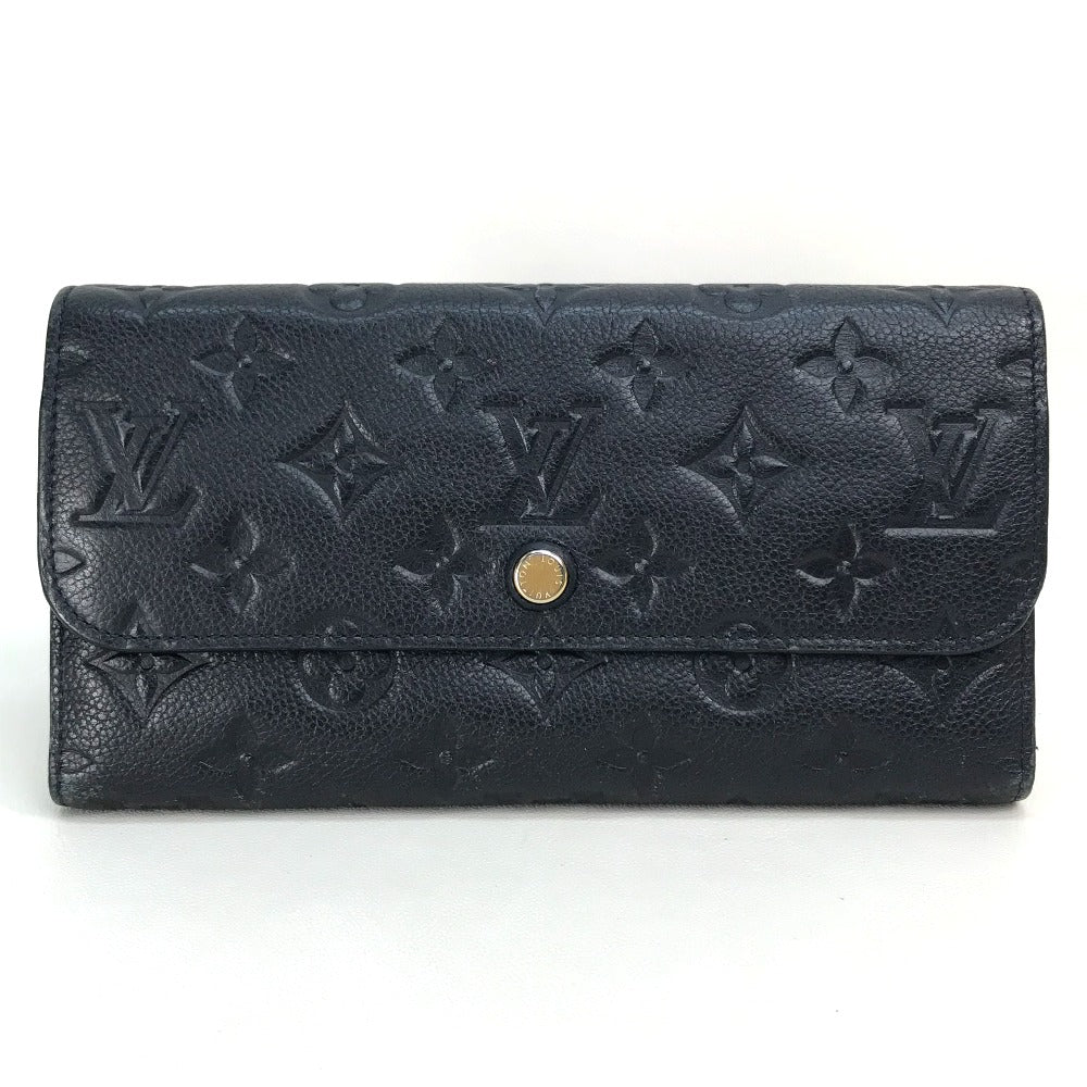 LOUIS VUITTON Long Wallet Purse M60258 Monogram Ann Platt Leather Navy Monogram Ann Platt Portefeuille Villetuoz Women
