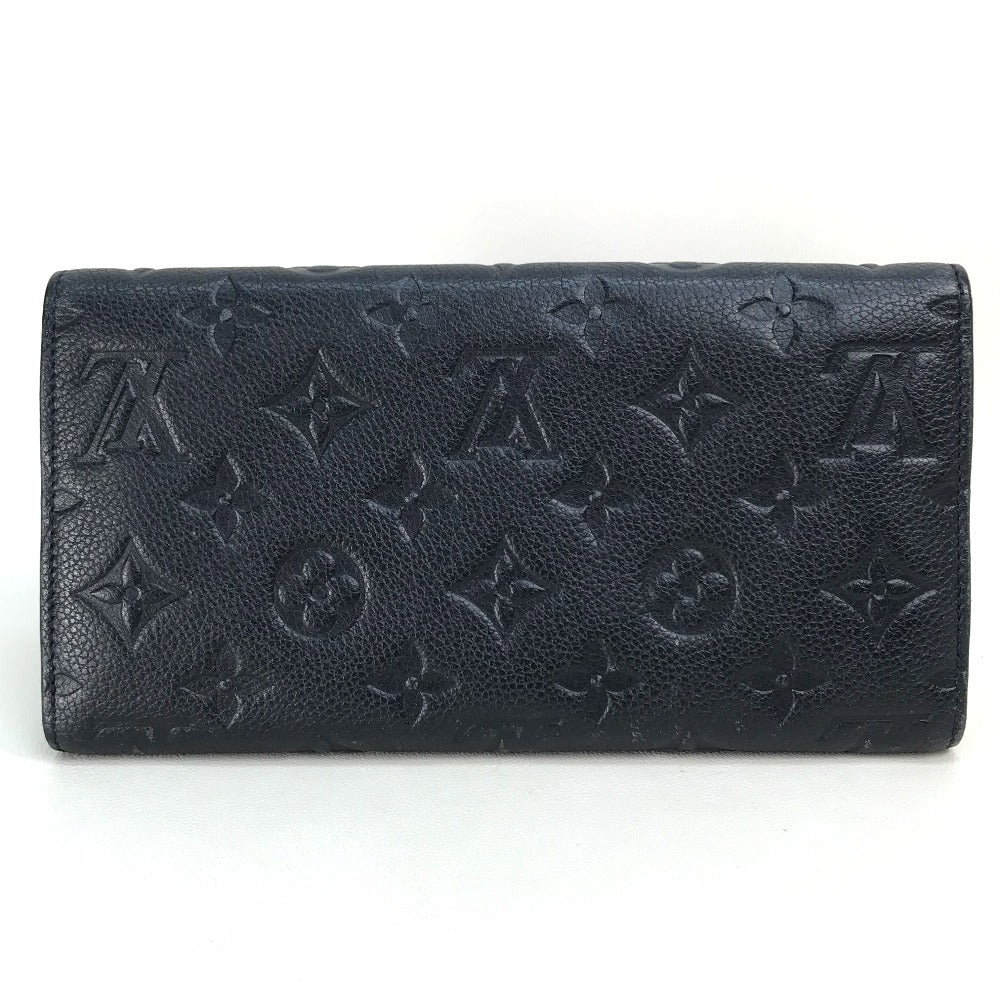 LOUIS VUITTON Long Wallet Purse M60258 Monogram Ann Platt Leather Navy Monogram Ann Platt Portefeuille Villetuoz Women