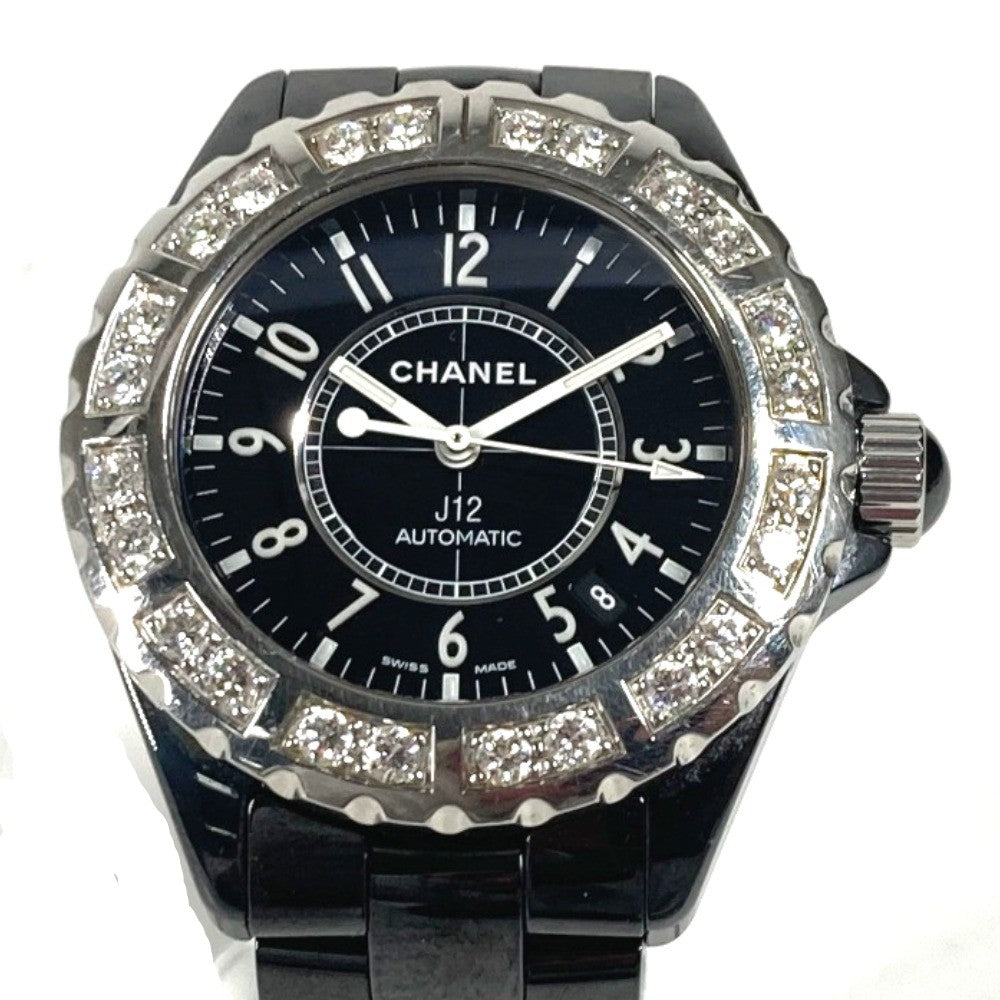 CHANEL Watches Mechanical Automatic H1174 Ceramic, Stainless Steel black J12 diamond bezel black dial