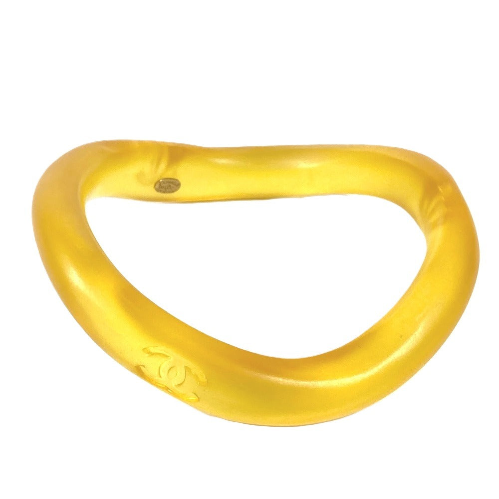 CHANEL Bangle Resin yellow 96C CC logo COCO Mark Women