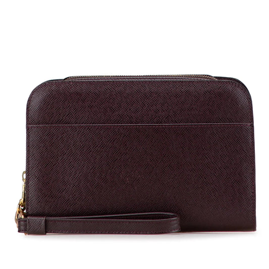 Red Louis Vuitton Taiga Pochette Baikal Clutch Bag