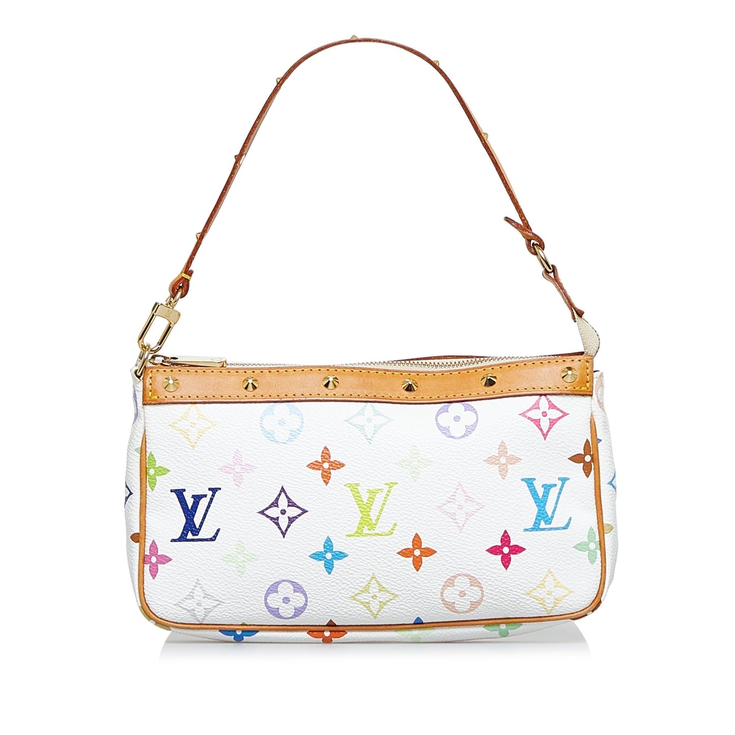 LOUIS VUITTON Monogram Multicolore Pochette Accessoires White Clutch
