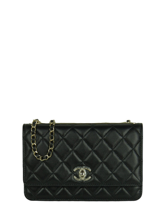 Chanel NEW 2023 Black Quilted Trendy CC WOC Crossbody