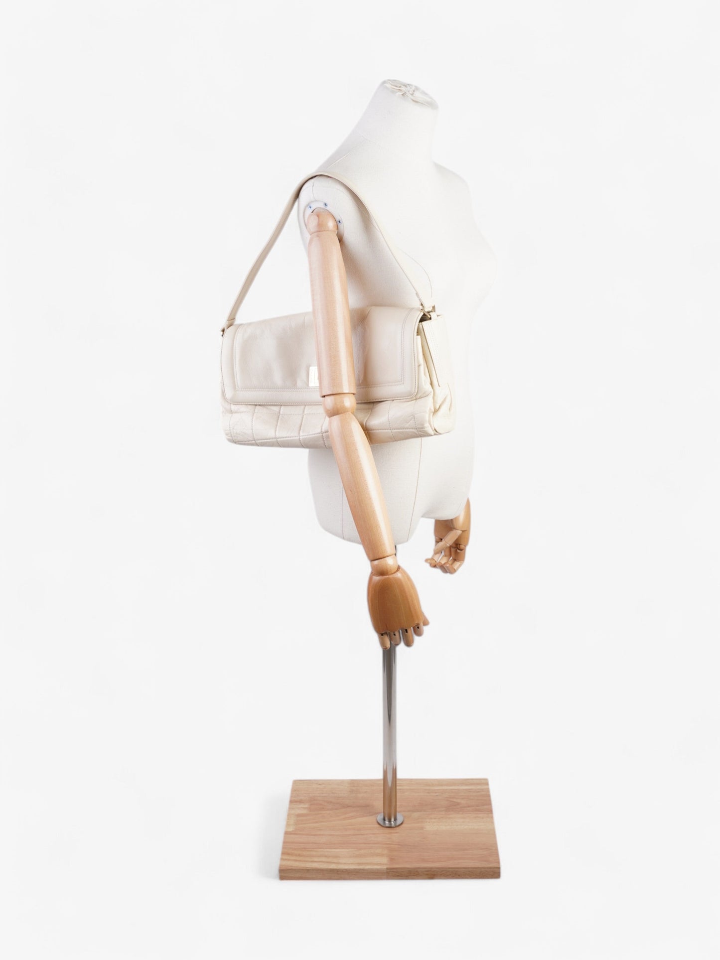Chanel 2.55 Cream Lambskin Leather