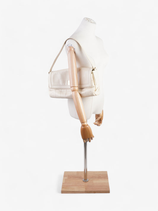 Chanel 2.55 Cream Lambskin Leather