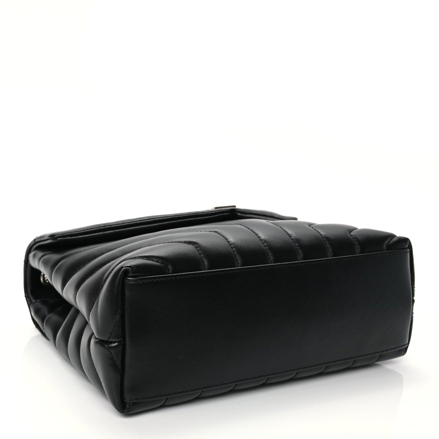 Saint Laurent Calfskin Y Quilted Monogram Small Loulou Chain Satchel Black