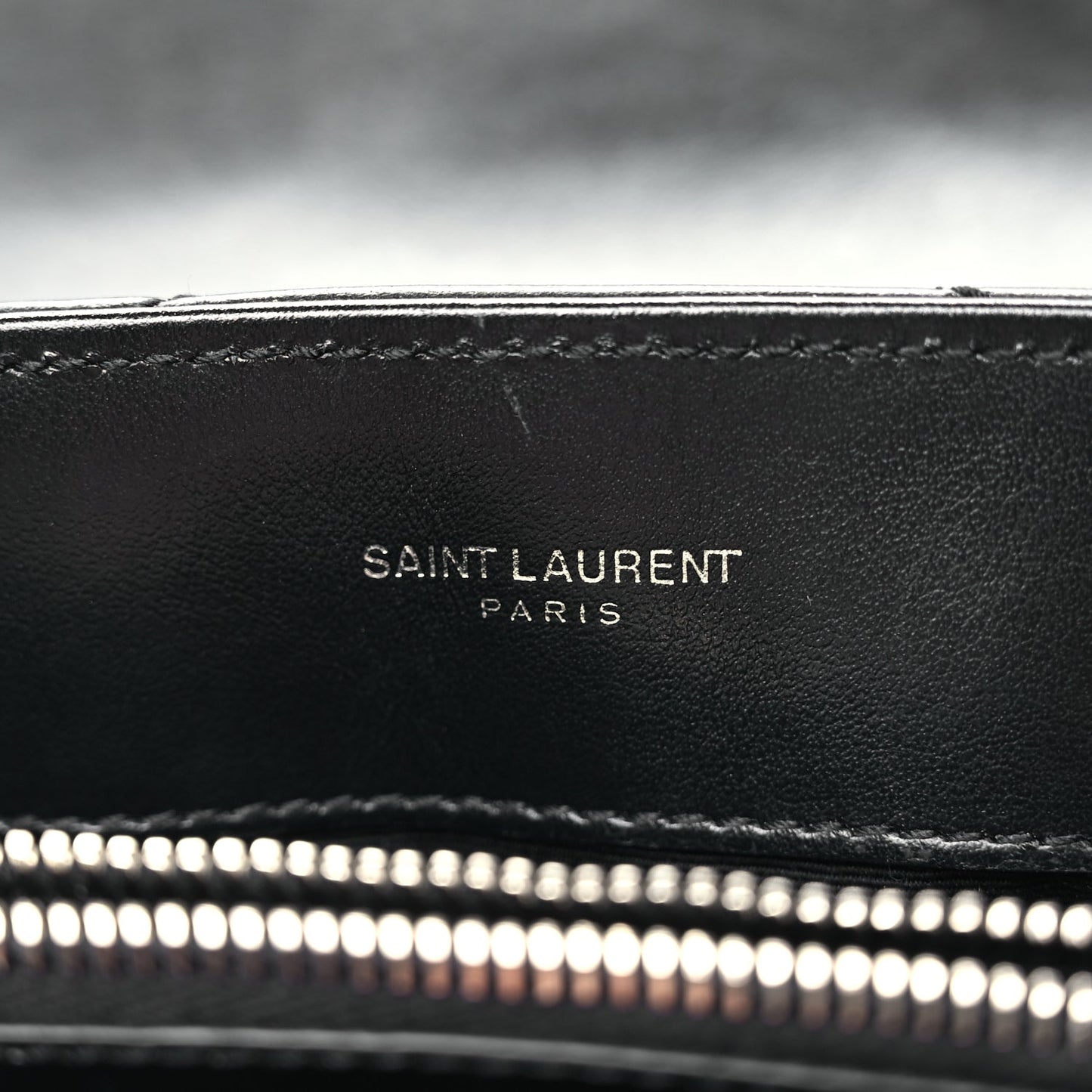 Saint Laurent Calfskin Y Quilted Monogram Small Loulou Chain Satchel Black