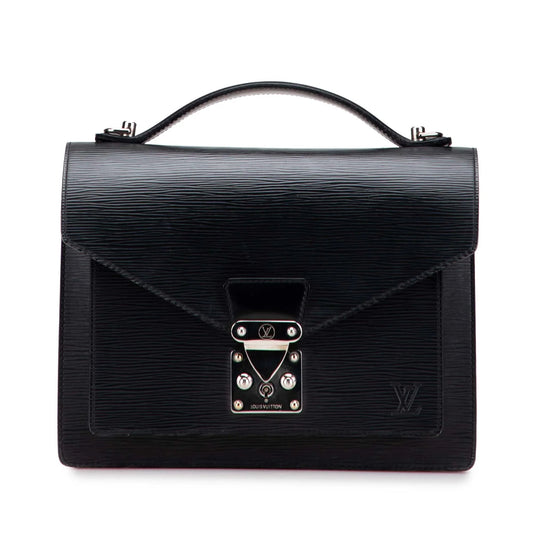 Black Louis Vuitton Epi Monceau 28 Satchel