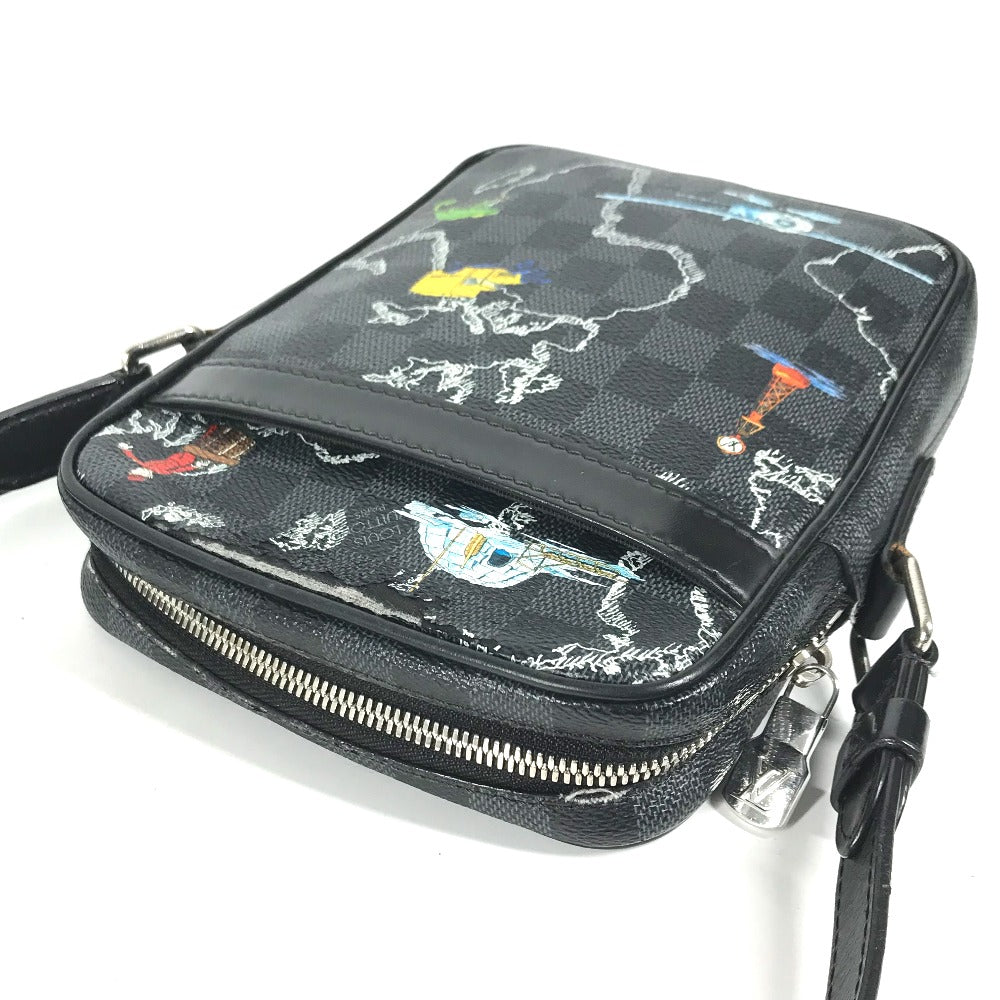 LOUIS VUITTON Shoulder Bag N40239 Graphite canvas black Damier Graphite Map Danube PM NM mens
