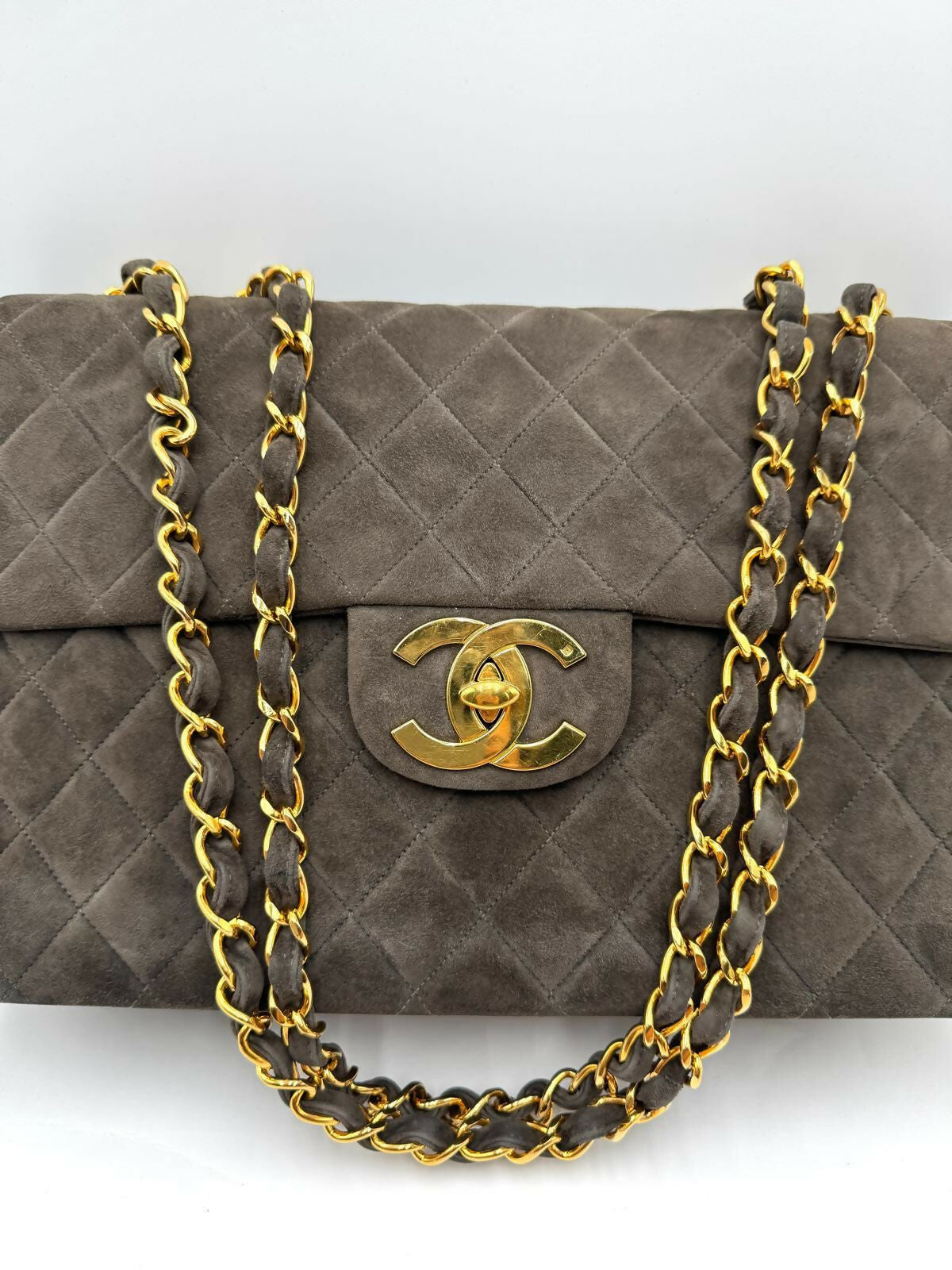 Chanel  Series 3 Suede Maxi Flap Bag