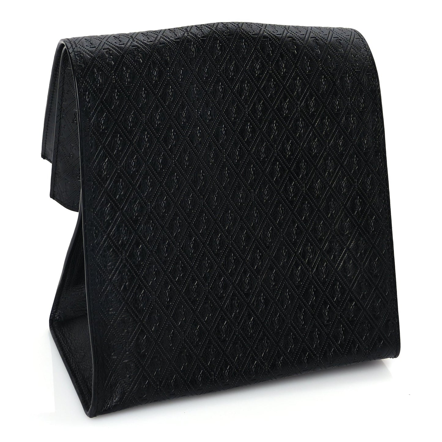 Saint Laurent Calfskin Monogram Deli Paper Bag   Black