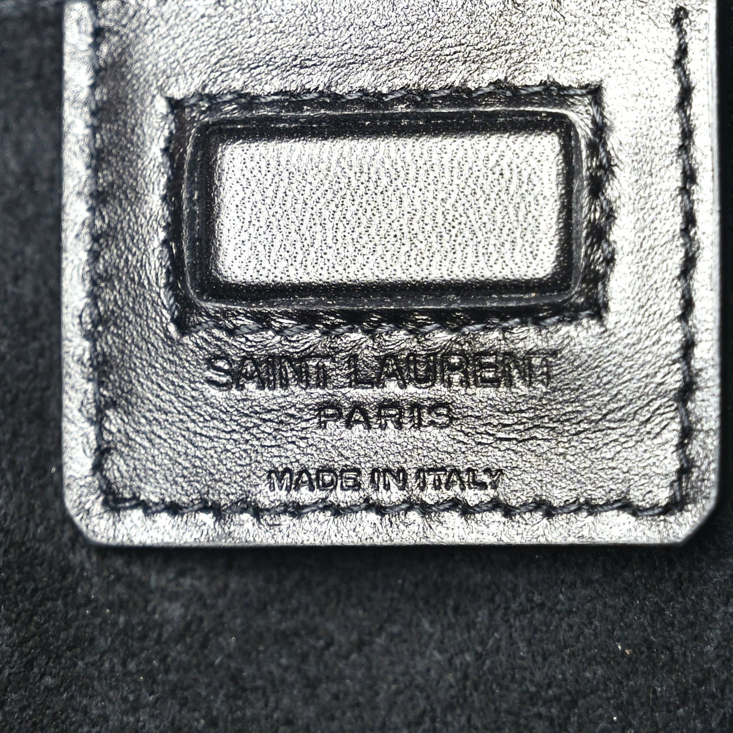 Saint Laurent Calfskin Monogram Deli Paper Bag   Black