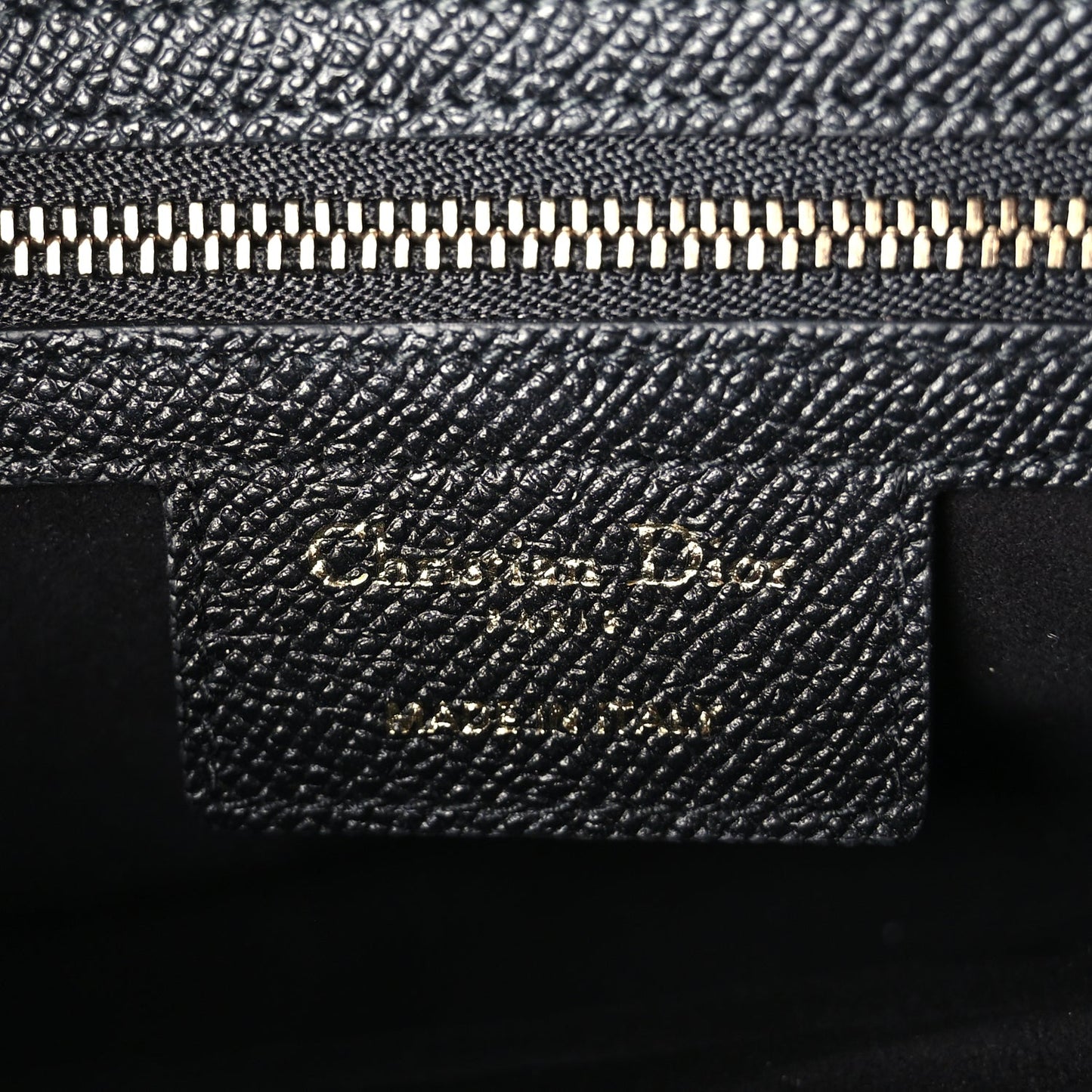 Christian Dior Grained Calfskin Saddle Bag Black
