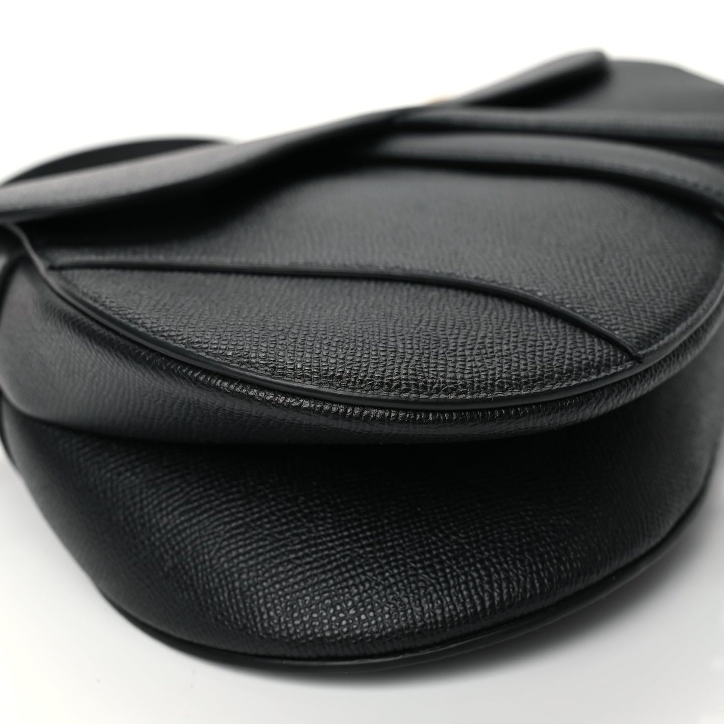 Christian Dior Grained Calfskin Saddle Bag Black